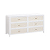 Patty White Rattan 6 Drawer Dresser Model: TOV-B54354