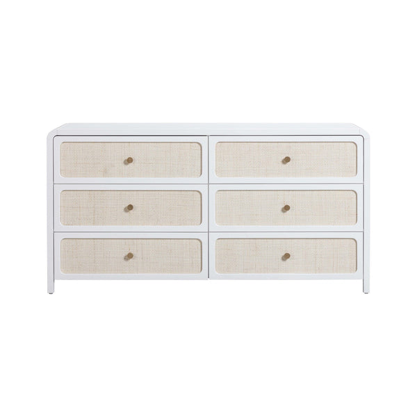 Patty White Rattan 6 Drawer Dresser Model: TOV-B54354