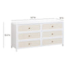 Patty White Rattan 6 Drawer Dresser Model: TOV-B54354