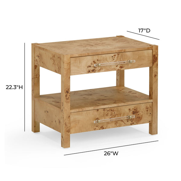 Brandyss Honey Burl Nightstand Model: TOV-B54387