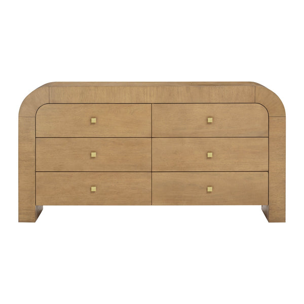 Hump 6 Drawer Natural Dresser Model: TOV-B54398