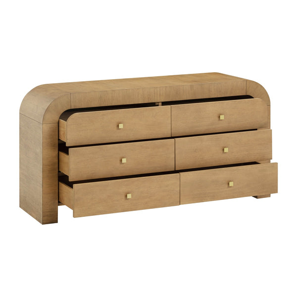 Hump 6 Drawer Natural Dresser Model: TOV-B54398