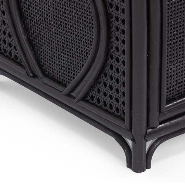 Tina Black Rattan Nightstand Model: TOV-B54406