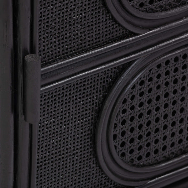 Tina Black Rattan Nightstand Model: TOV-B54406