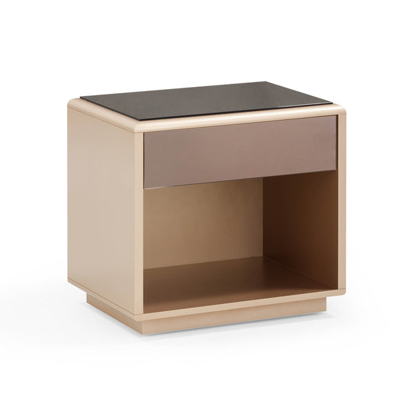 Martha Taupe Mirrored Nightstand Model: TOV-B54440