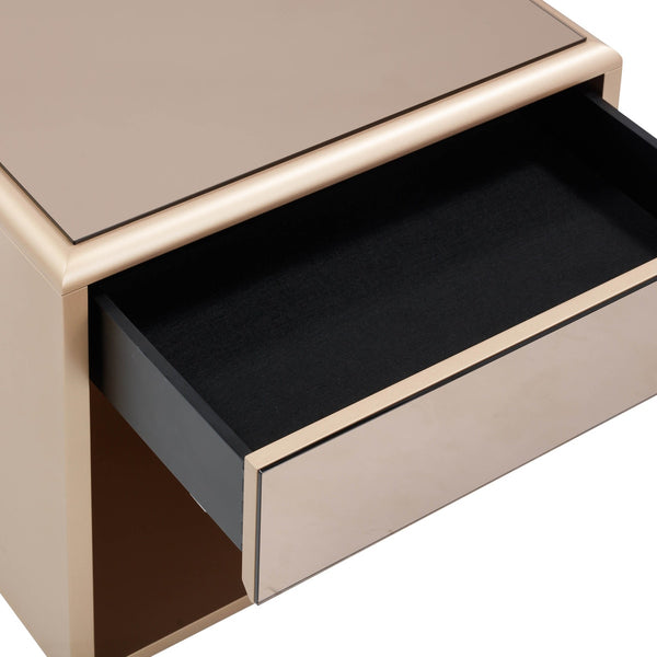 Martha Taupe Mirrored Nightstand Model: TOV-B54440