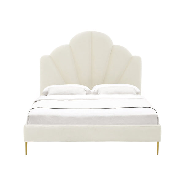 Bianca Cream Velvet Bed in Queen Model: TOV-B68361