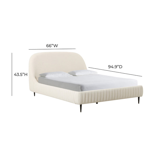 Denise Cream Boucle Bed in Queen Model: TOV-B68690