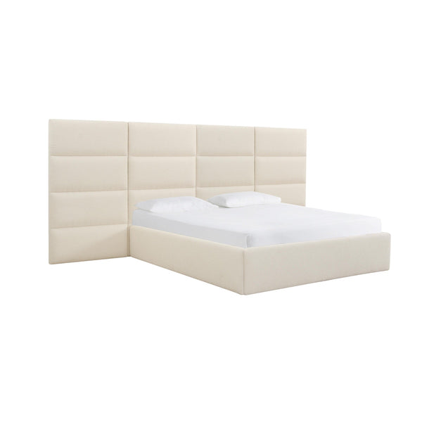 Eliana Cream Boucle Queen Bed with Wings Model: TOV-B68731-WINGS