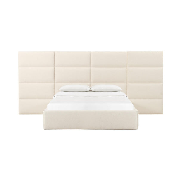 Eliana Cream Boucle Queen Bed with Wings Model: TOV-B68731-WINGS