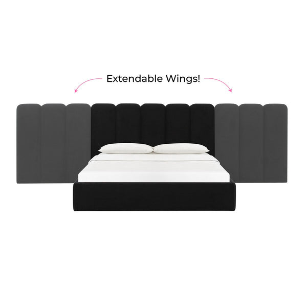 Palani Black Velvet Queen Bed Model: TOV-B68745