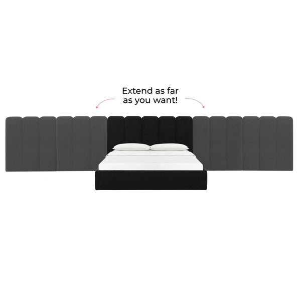 Palani Black Velvet Queen Bed Model: TOV-B68745