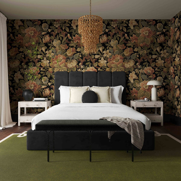Palani Black Velvet Queen Bed Model: TOV-B68745