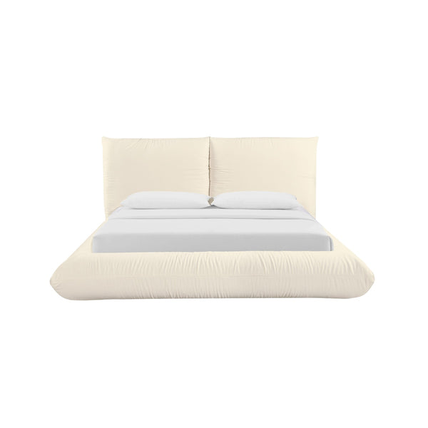 Romp Cream 100% Upcycled Linen Queen Bed Model: TOV-B68950