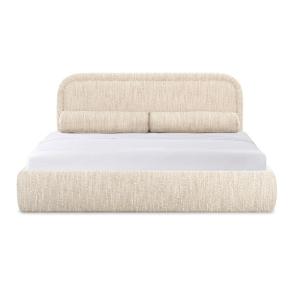Murielle Taupe Textured Boucle King Bed Model: TOV-B69140
