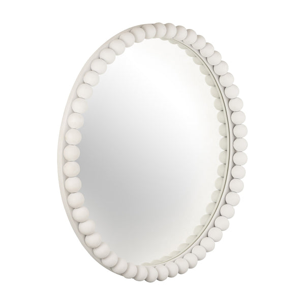 Baria White Wooden Mirror Model: TOV-C18383