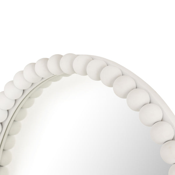 Baria White Wooden Mirror Model: TOV-C18383