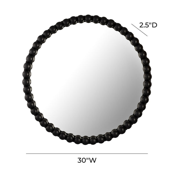 Baria Black Wooden Mirror Model: TOV-C18396