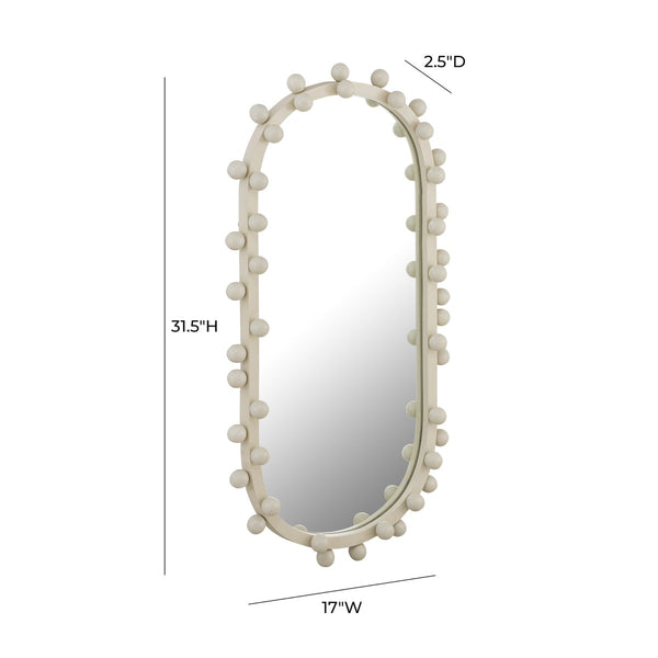 Bubbles Ivory Oval Wall Mirror Model: TOV-C18422