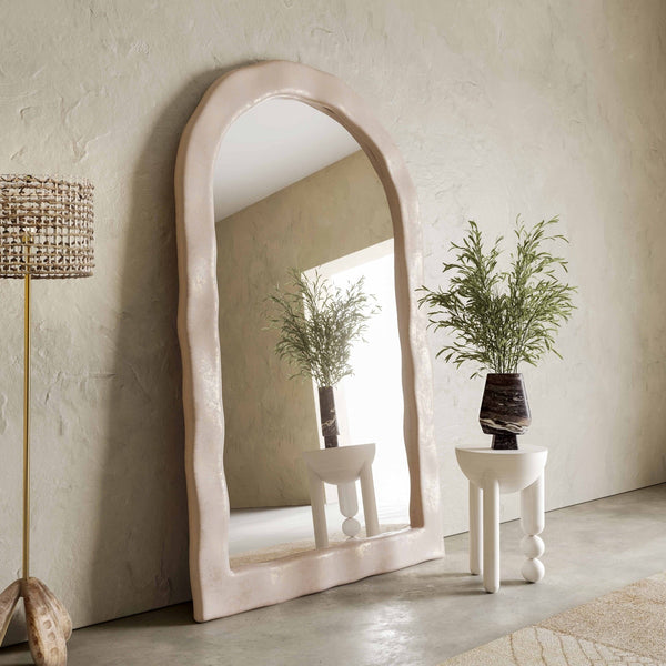Kaia Cream Textured Floor Mirror Model: TOV-C18494