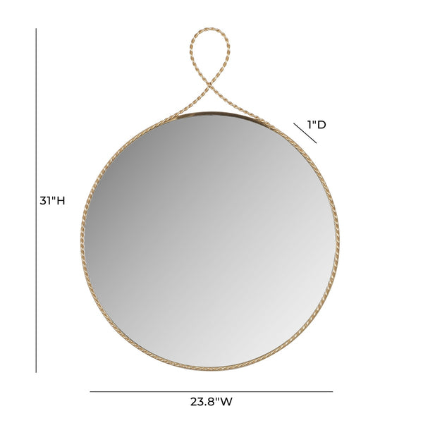 Ravina Braided Brass Round Wall Mirror Model: TOV-C18654