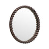 Baria Walnut Finish Round Wall Mirror Model: TOV-C18783