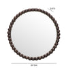 Baria Walnut Finish Round Wall Mirror Model: TOV-C18783