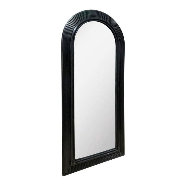 Tanya Black Rattan 70" Floor Mirror Model: TOV-C54315