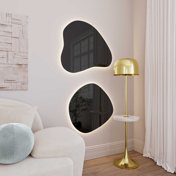 Phoebe LED Black Tinted Wall Mirror Model: TOV-C68794