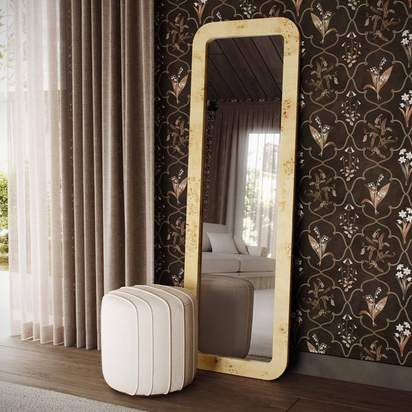 Tessa Natural Burl 72" Floor Mirror Model: TOV-C69156