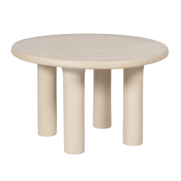 Barbara Cream Textured Indoor / Outdoor 47" Round Dining Table Model: TOV-D18646
