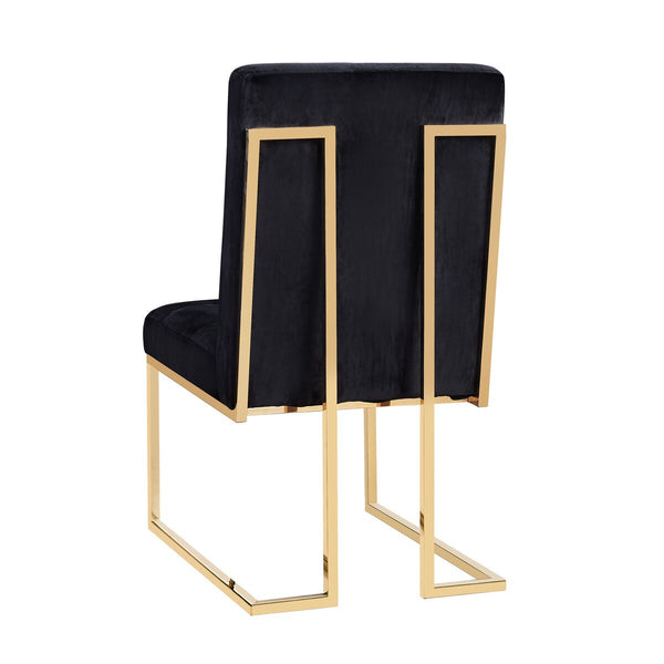 Akiko Black Velvet Chair - Set of 2 Model: TOV-D2052