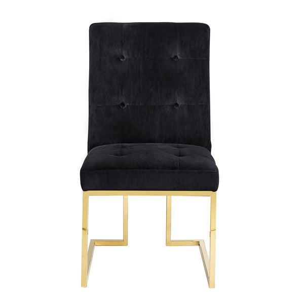 Akiko Black Velvet Chair - Set of 2 Model: TOV-D2052