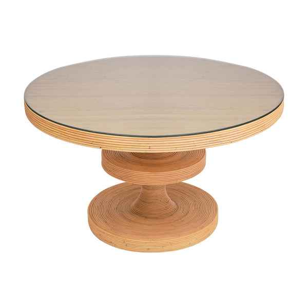 Apollonia Natural Rattan 51" Round Dining Table Model: TOV-D21021