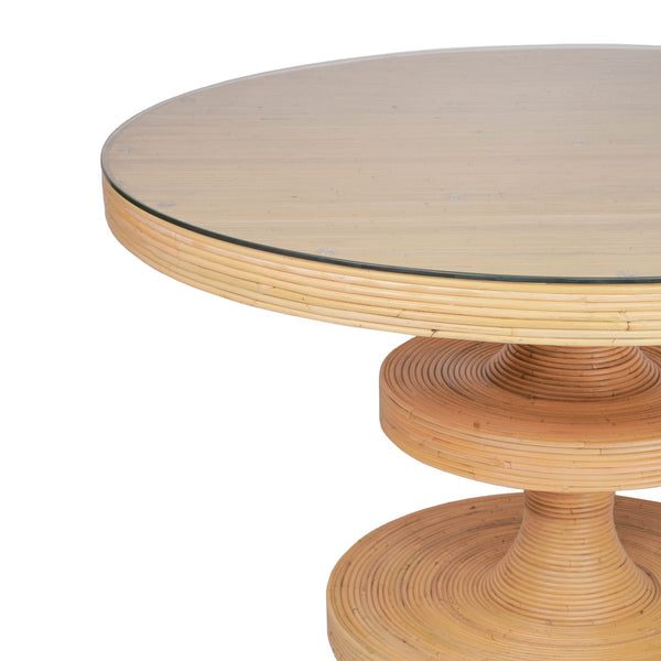 Apollonia Natural Rattan 51" Round Dining Table Model: TOV-D21021