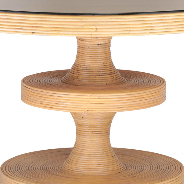 Apollonia Natural Rattan 51" Round Dining Table Model: TOV-D21021