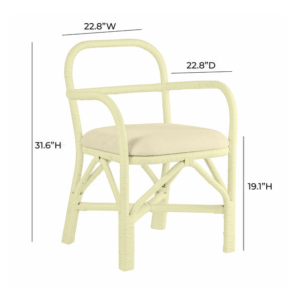 Ginny Cream Rattan Dining Chair Model: TOV-D21024