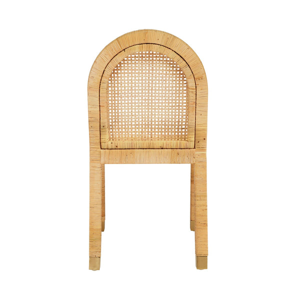 Amara Natural Rattan and Performance Fabric Arched Back Dining Chair Model: TOV-D21026