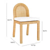 Amara Natural Rattan and Performance Fabric Arched Back Dining Chair Model: TOV-D21026