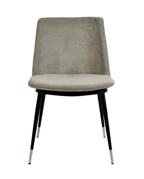 Evora Grey Velvet Chair - Silver Legs - Set of 2 Model: TOV-D4328