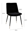 Evora Black Velvet Chair - Silver Legs - Set of 2 Model: TOV-D4329