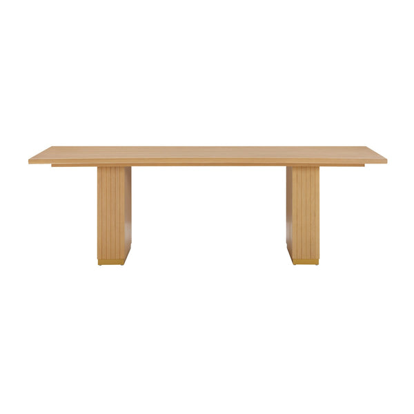 Chelsea Natural Oak Wood 96" Rectangular Dining Table Model: TOV-D44132