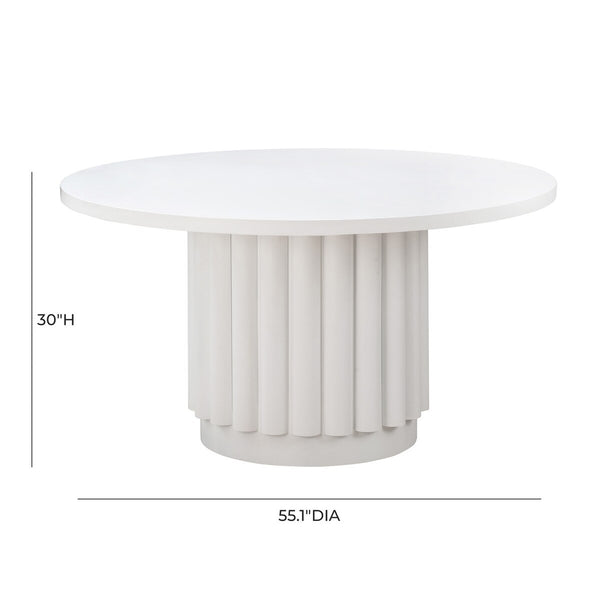 Kali White 55" Round Dining Table Model: TOV-D44174
