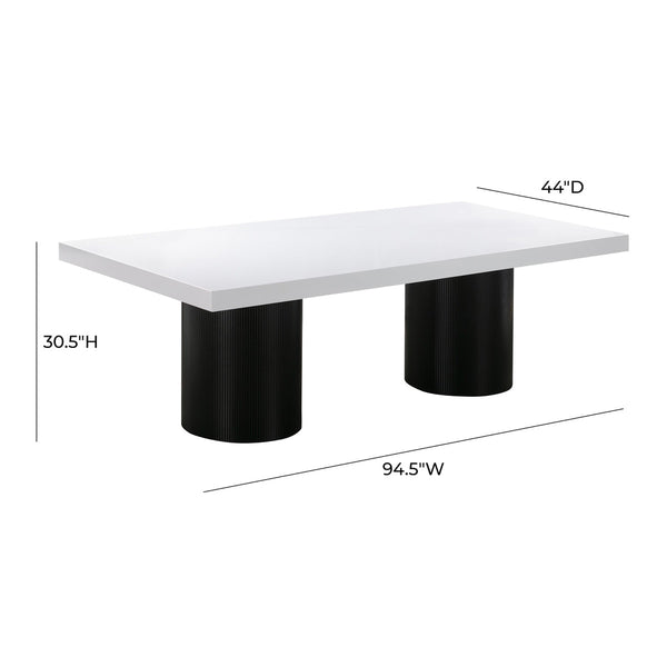 Nova White Lacquer 95" Rectangular Dining Table Model: TOV-D44185