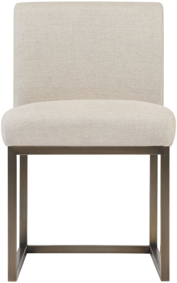 Haute Beige Linen Chair in Brass Model: TOV-D49