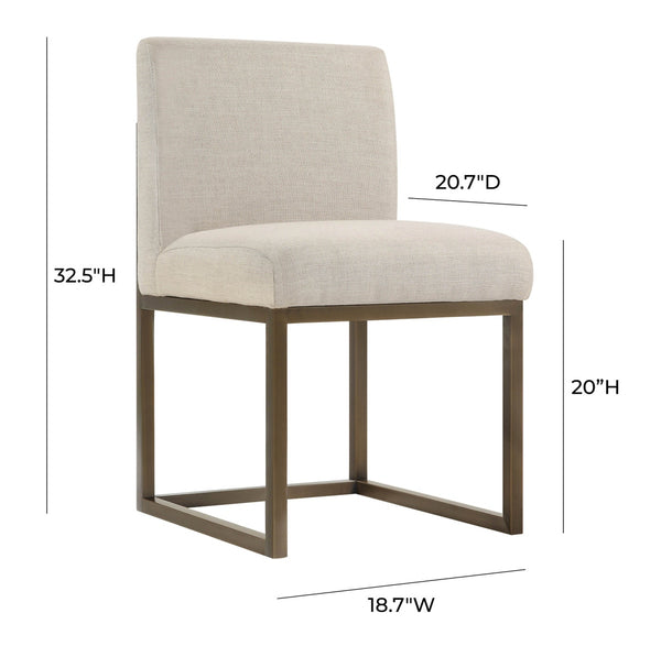 Haute Beige Linen Chair in Brass Model: TOV-D49