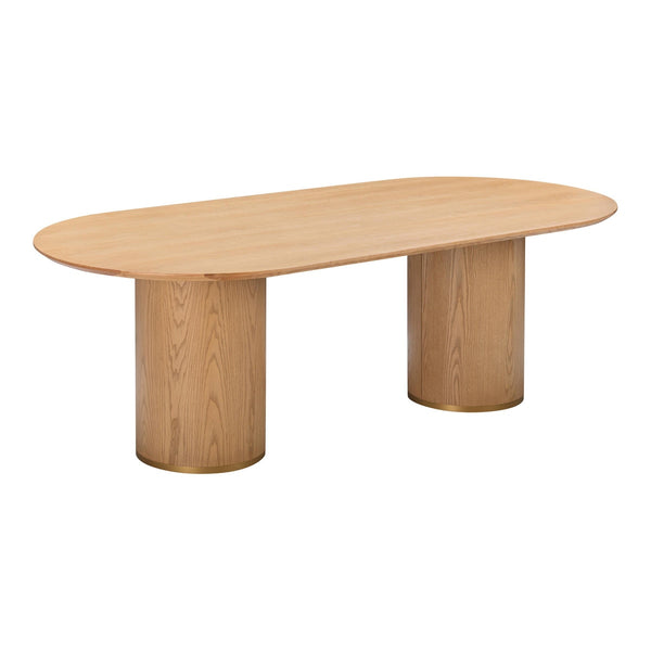 Brandy Natural Ash Wood 95" Oval Dining Table Model: TOV-D54218