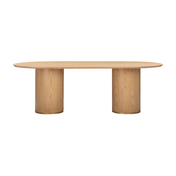 Brandy Natural Ash Wood 95" Oval Dining Table Model: TOV-D54218
