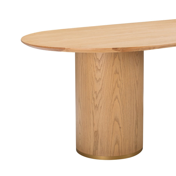 Brandy Natural Ash Wood 95" Oval Dining Table Model: TOV-D54218