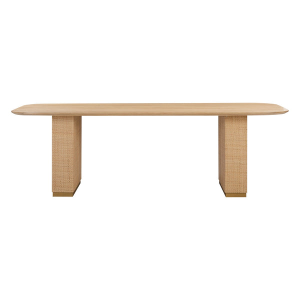 Akiba Natural Ash & Rattan 96" Rectangular Dining Table Model: TOV-D54220